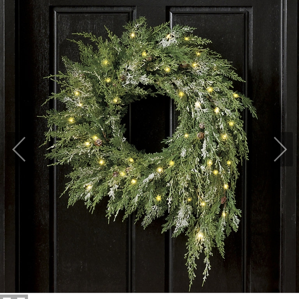 Green Holiday Wreath with Lights